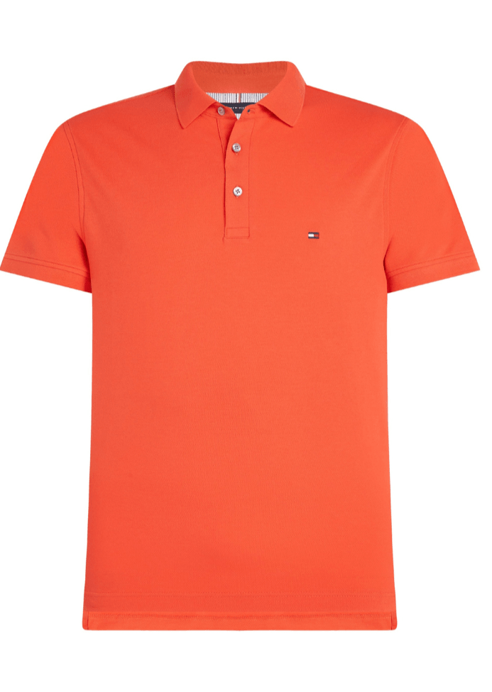 Polo Tommy Hilfiger ajusté orange en coton bio - Georgespaul