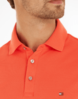 Polo Tommy Hilfiger ajusté orange en coton bio - Georgespaul