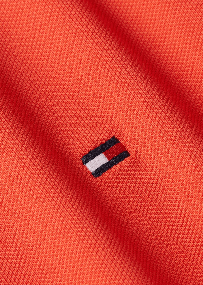 Polo Tommy Hilfiger ajusté orange en coton bio - Georgespaul