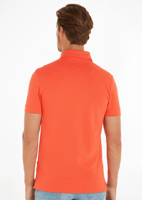 Polo Tommy Hilfiger ajusté orange en coton bio - Georgespaul