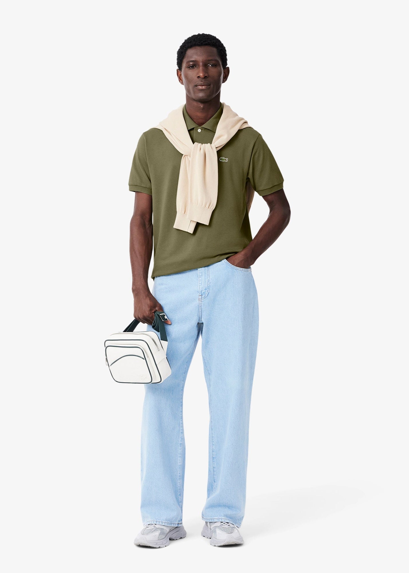 Polo L.12.12 Lacoste kaki pour homme | Georgespaul