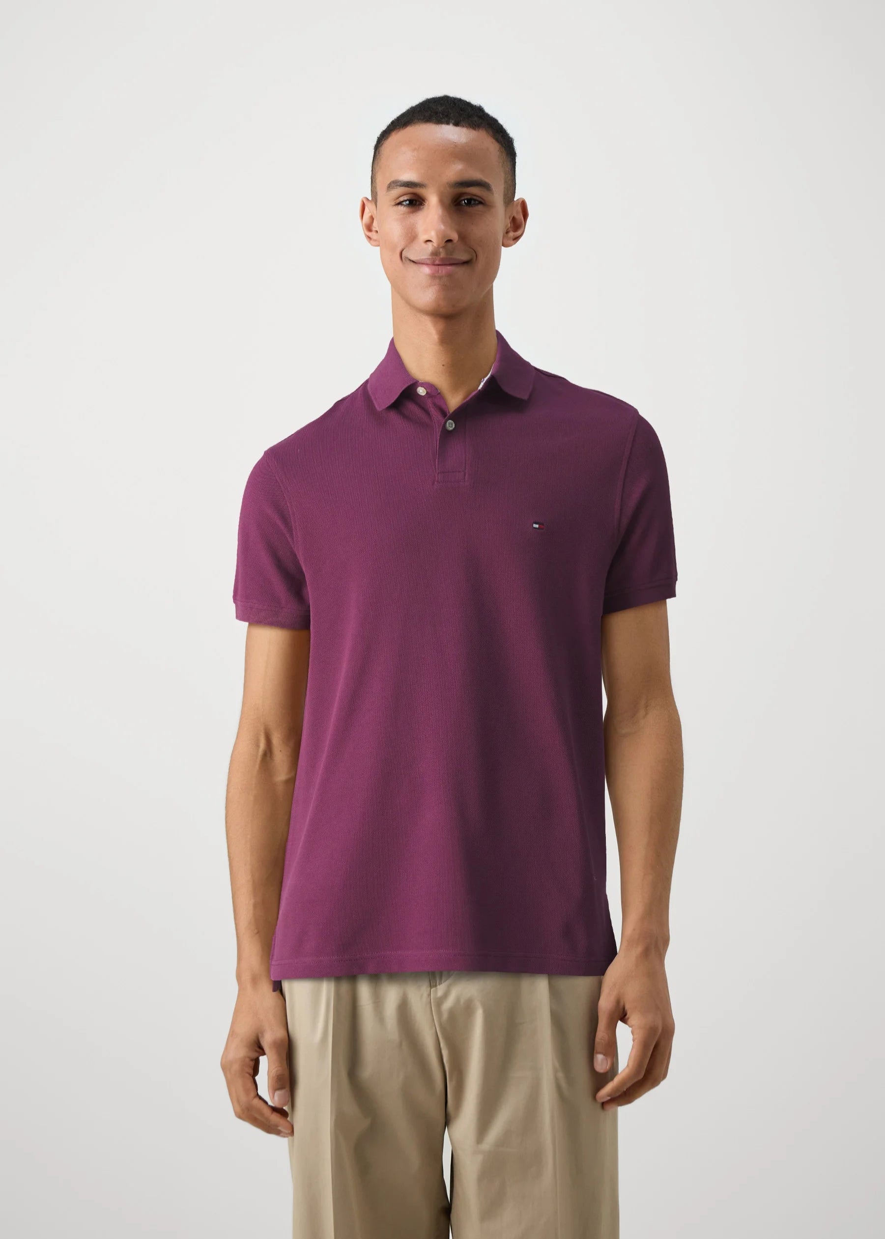 Polo Tommy Hilfiger bordeaux pour homme | Georgespaul