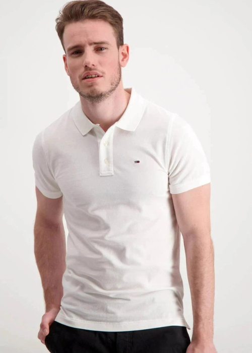 Polo Tommy Jeans blanc