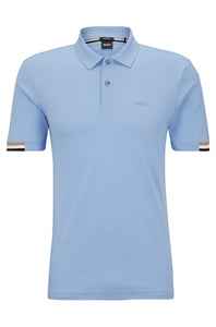 BOSS blaues Baumwoll-Poloshirt