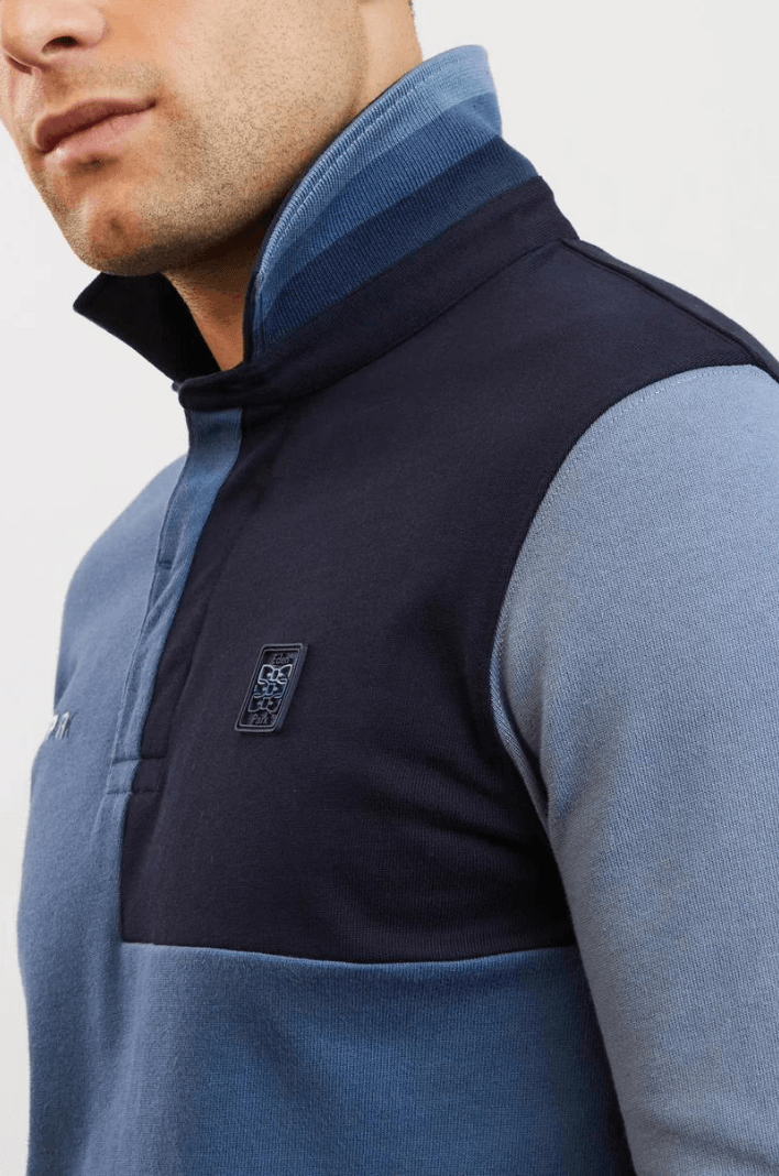 Polo colorblock Eden Park bleu foncé - Georgespaul