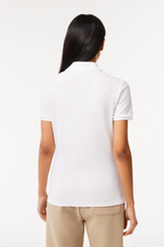 Afbeelding in Gallery-weergave laden, Polo femme Lacoste cintré blanc en coton stretch
