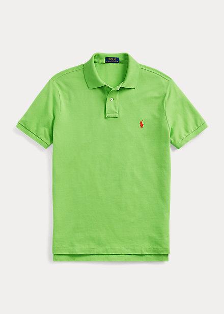 Polo Ralph Lauren cintré vert en coton piqué - Georgespaul