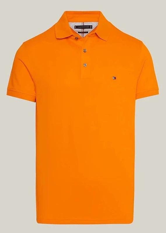 Polo Tommy Hilfiger ajusté orange en coton bio - Georgespaul