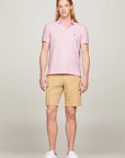 Polo Tommy Hilfiger ajusté rose clair en coton bio - Georgespaul