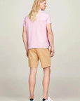 Polo Tommy Hilfiger ajusté rose clair en coton bio - Georgespaul