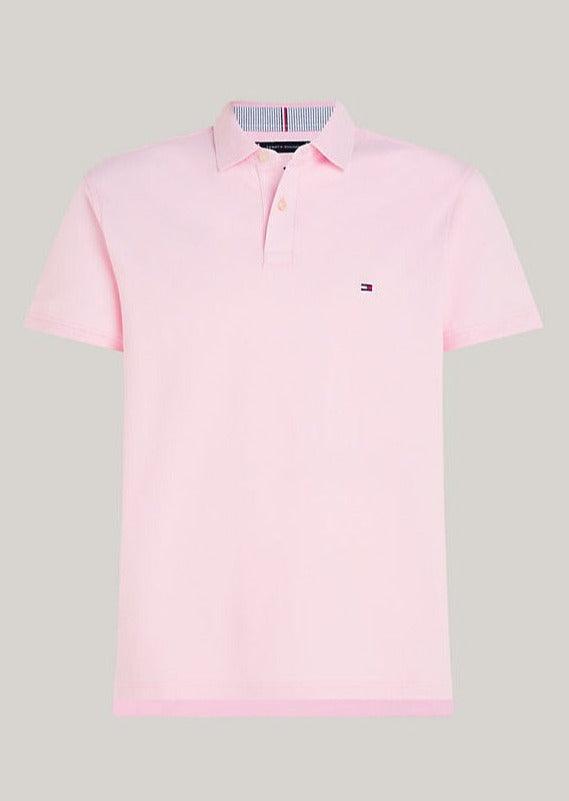 Polo Tommy Hilfiger ajusté rose clair en coton bio - Georgespaul