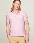 Polo Tommy Hilfiger ajusté rose clair en coton bio - Georgespaul