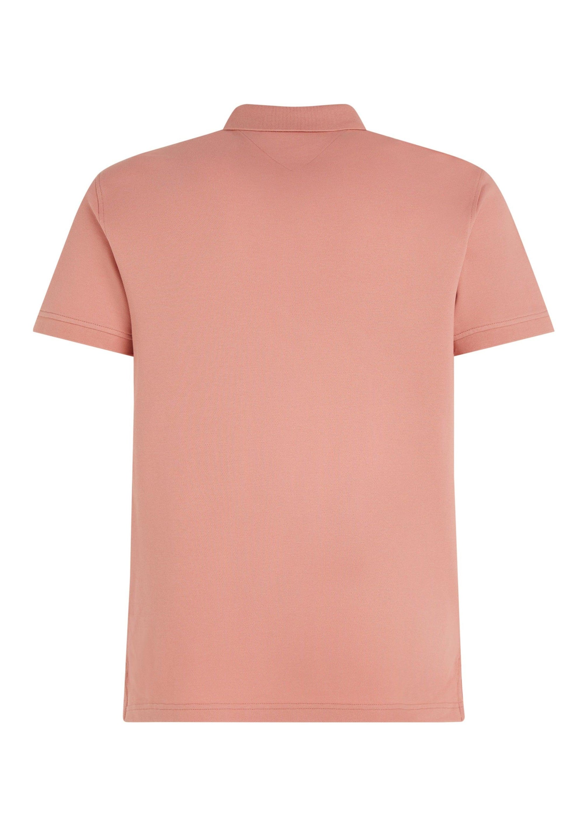 Polo Tommy Hilfiger ajusté rose en coton bio - Georgespaul