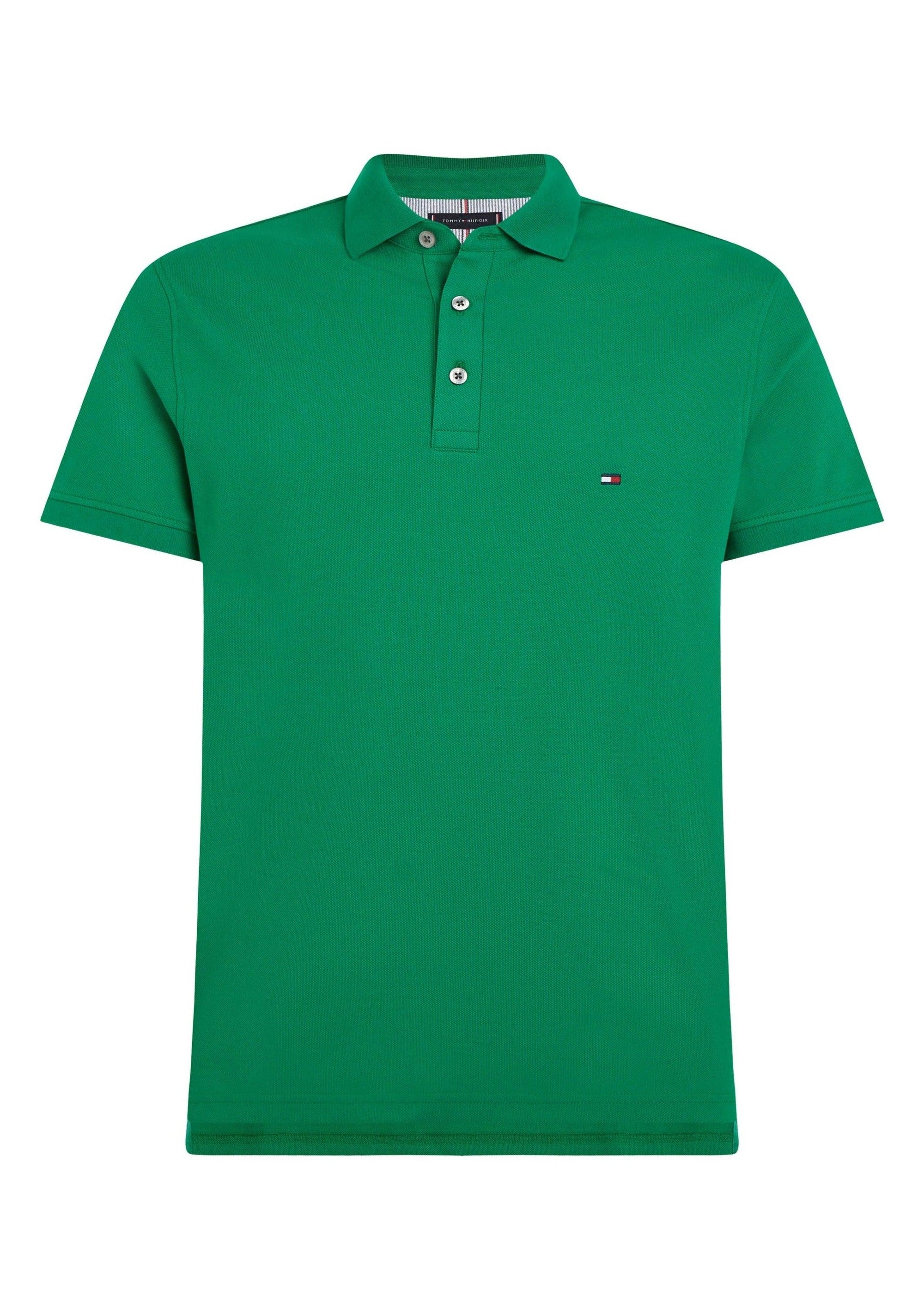 Polo Tommy Hilfiger ajusté vert en coton bio - Georgespaul