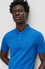 Charger l&#39;image dans la galerie, Polo homme logo brodé BOSS bleu en coton bio I Georgespaul
