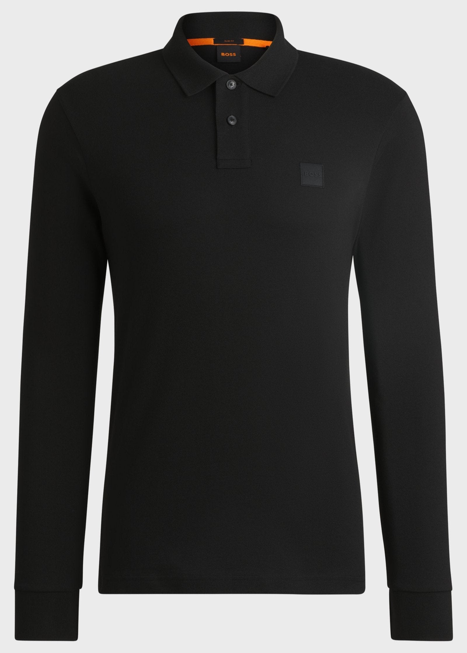 Polo manches longues BOSS noir pour homme | Georgespaul 