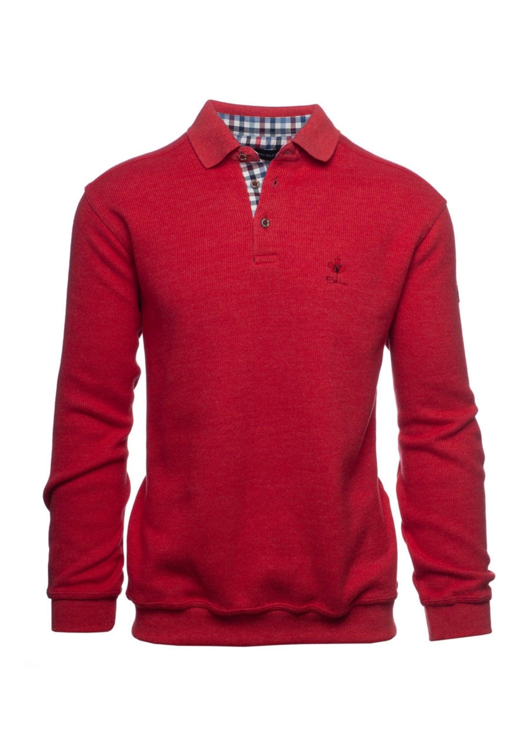 Polo manches longues Ethnic Blue rouge pour homme | Georgespaul