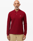 Polo manches longues Lacoste bordeaux - Georgespaul