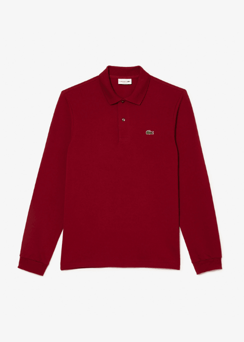 Polo manches longues Lacoste bordeaux - Georgespaul