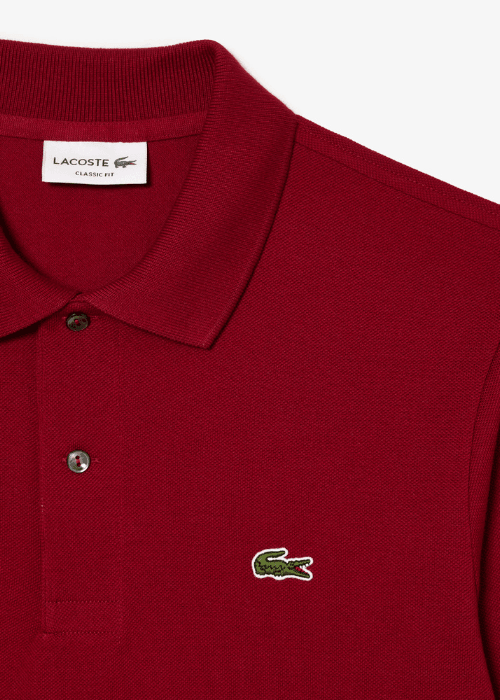 Polo manches longues Lacoste bordeaux - Georgespaul