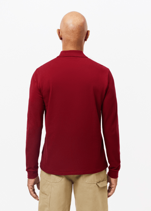 Polo manches longues Lacoste bordeaux - Georgespaul