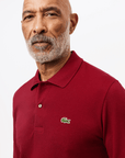 Polo manches longues Lacoste bordeaux - Georgespaul