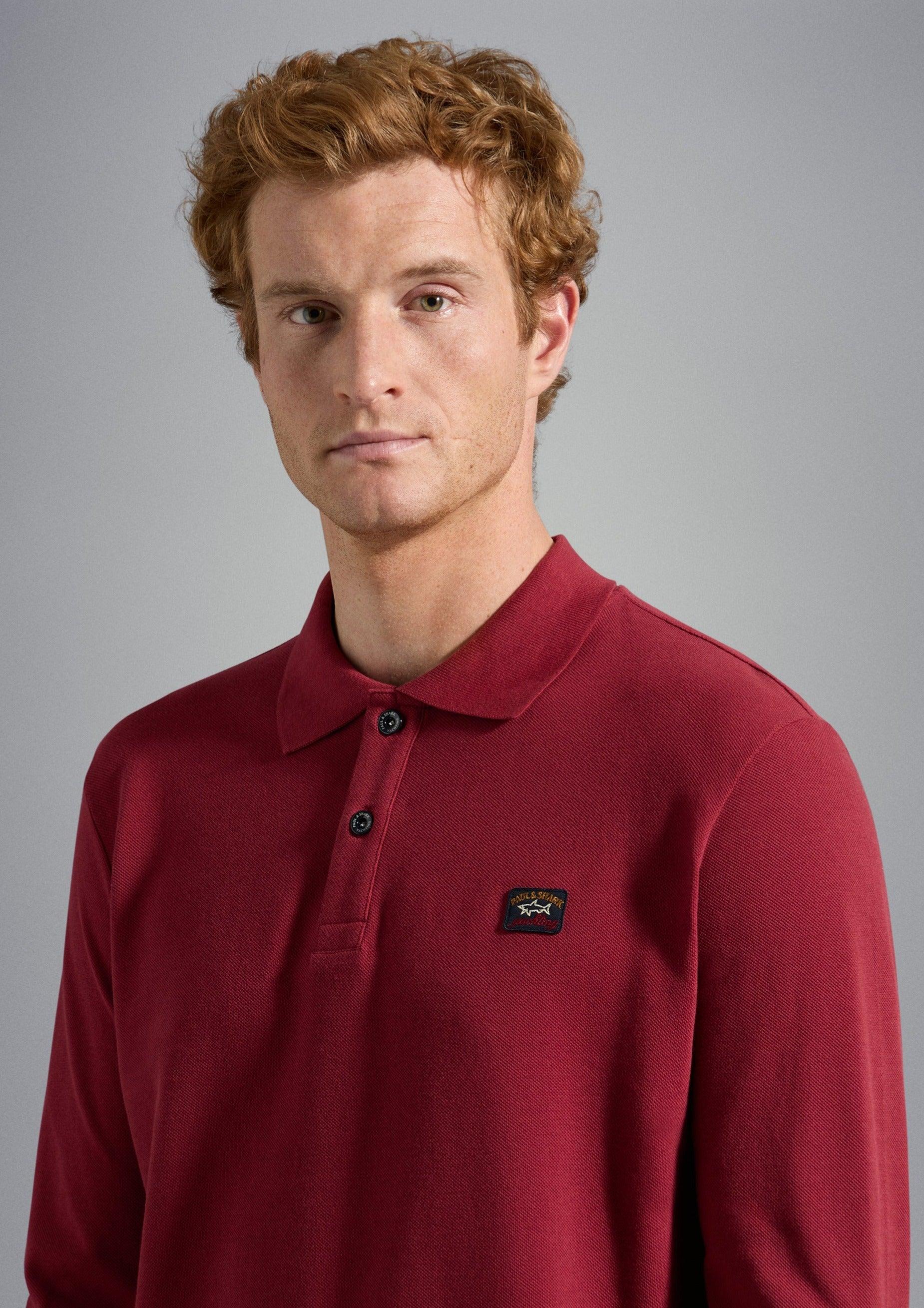 Polo manches longues Paul & Shark bordeaux - Georgespaul