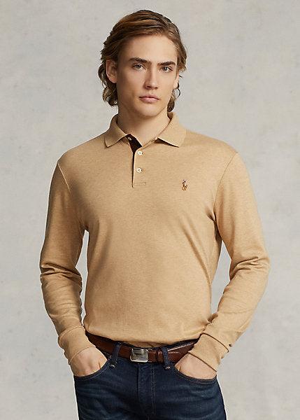 Polo manches longues Ralph Lauren beige - Georgespaul