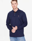 Polo manches longues Ralph Lauren marine pour homme | Georgespaul