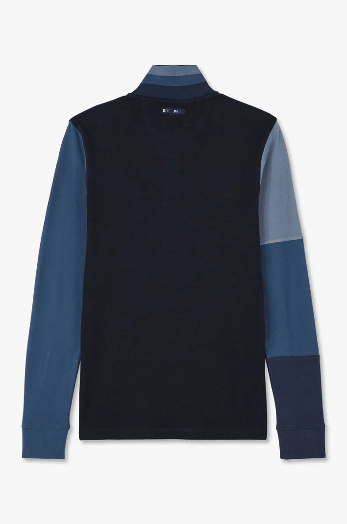 Polo manches longues colorblock Eden Park bleu foncé - Georgespaul