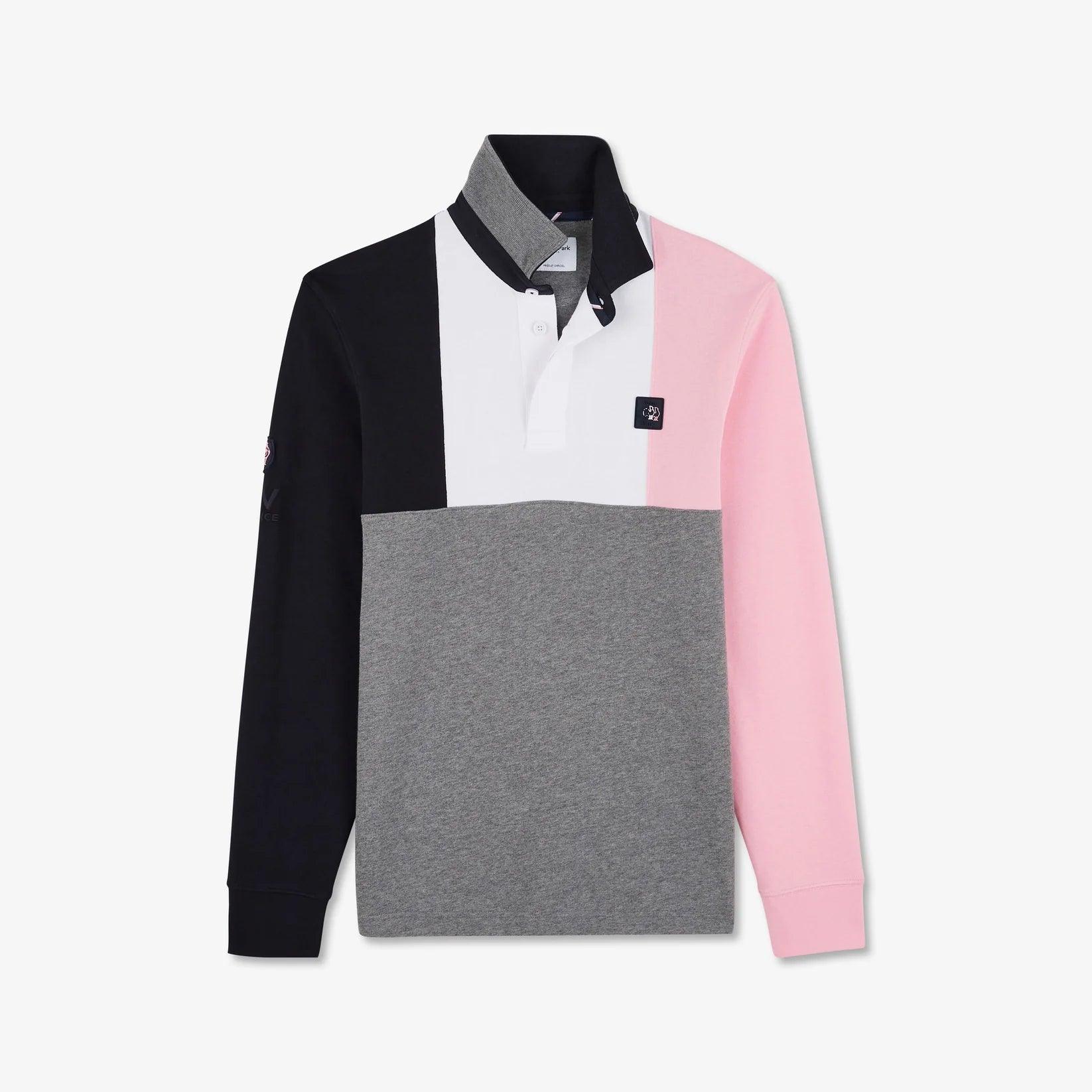 Polo manches longues colorblock Eden Park gris en coton - Georgespaul