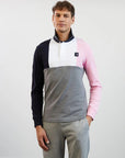 Polo manches longues colorblock Eden Park gris en coton - Georgespaul