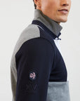 Polo manches longues colorblock Eden Park gris en coton - Georgespaul