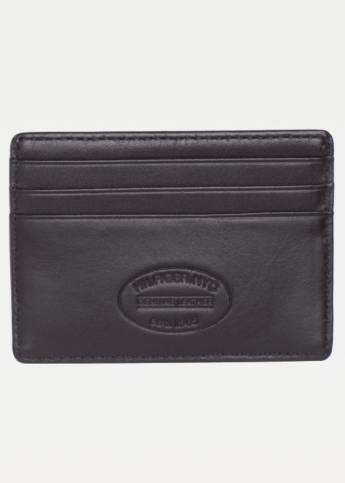 Porte-cartes Tommy Hilfiger noir en cuir - Georgespaul