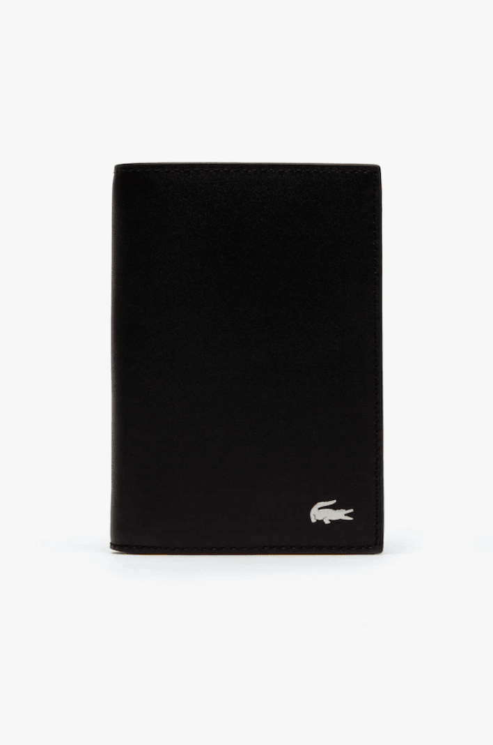 Portefeuille vertical Lacoste noir en cuir - Georgespaul