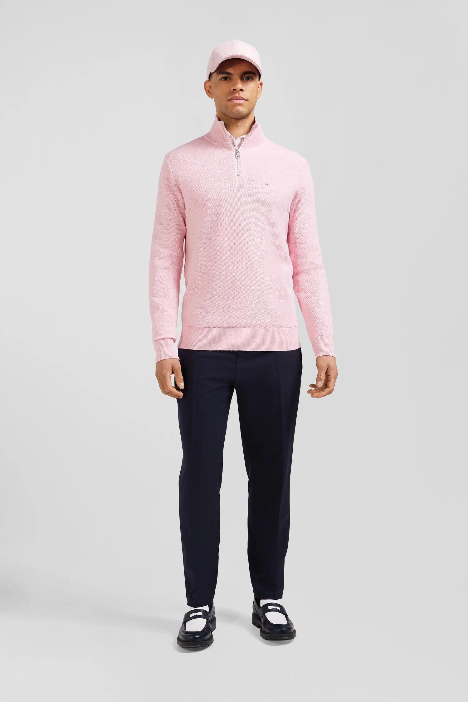 Pull demi-zip Eden Park rose pour homme | Georgespaul