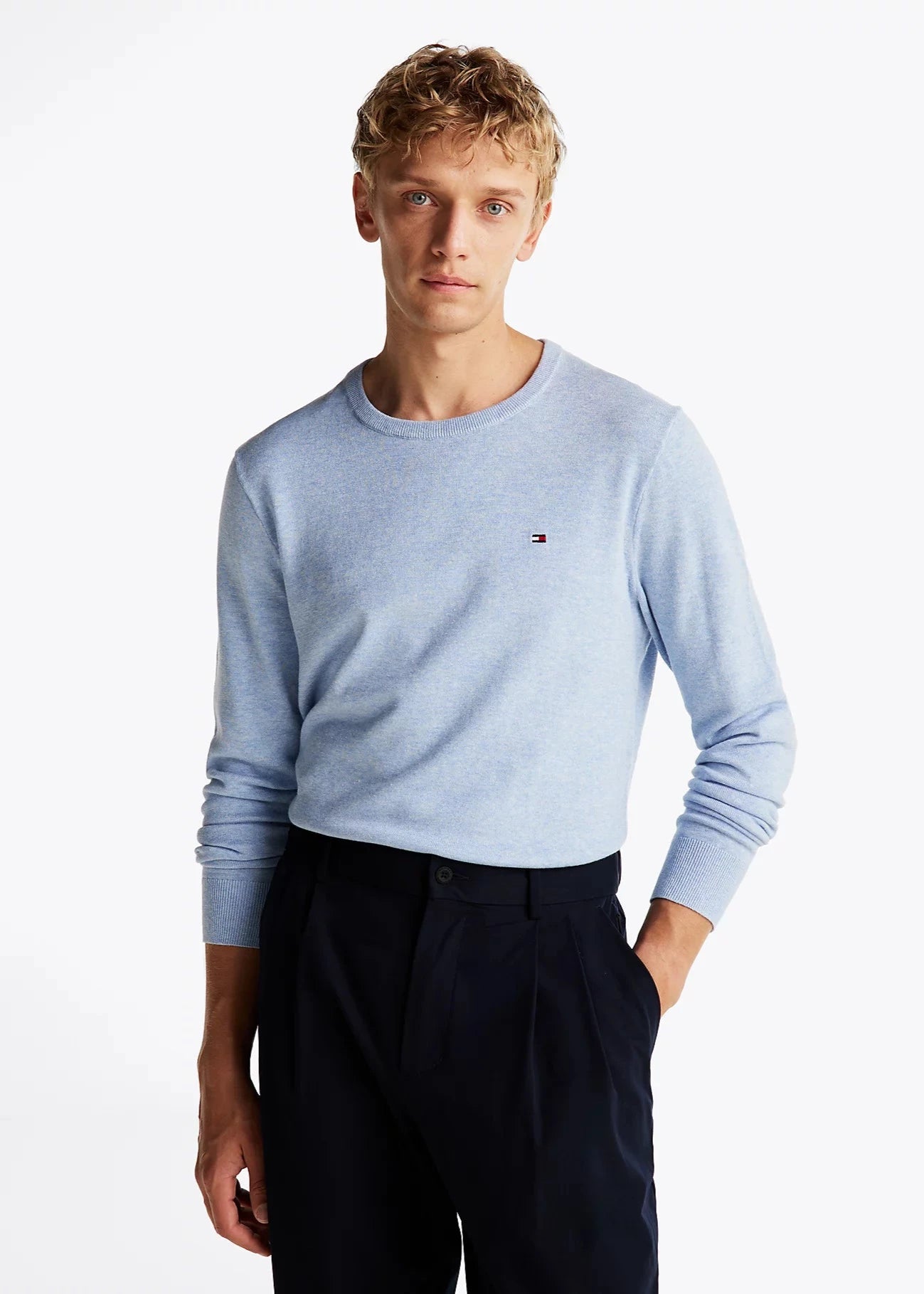 Pull Tommy Hilfiger bleu homme | Georgespaul       