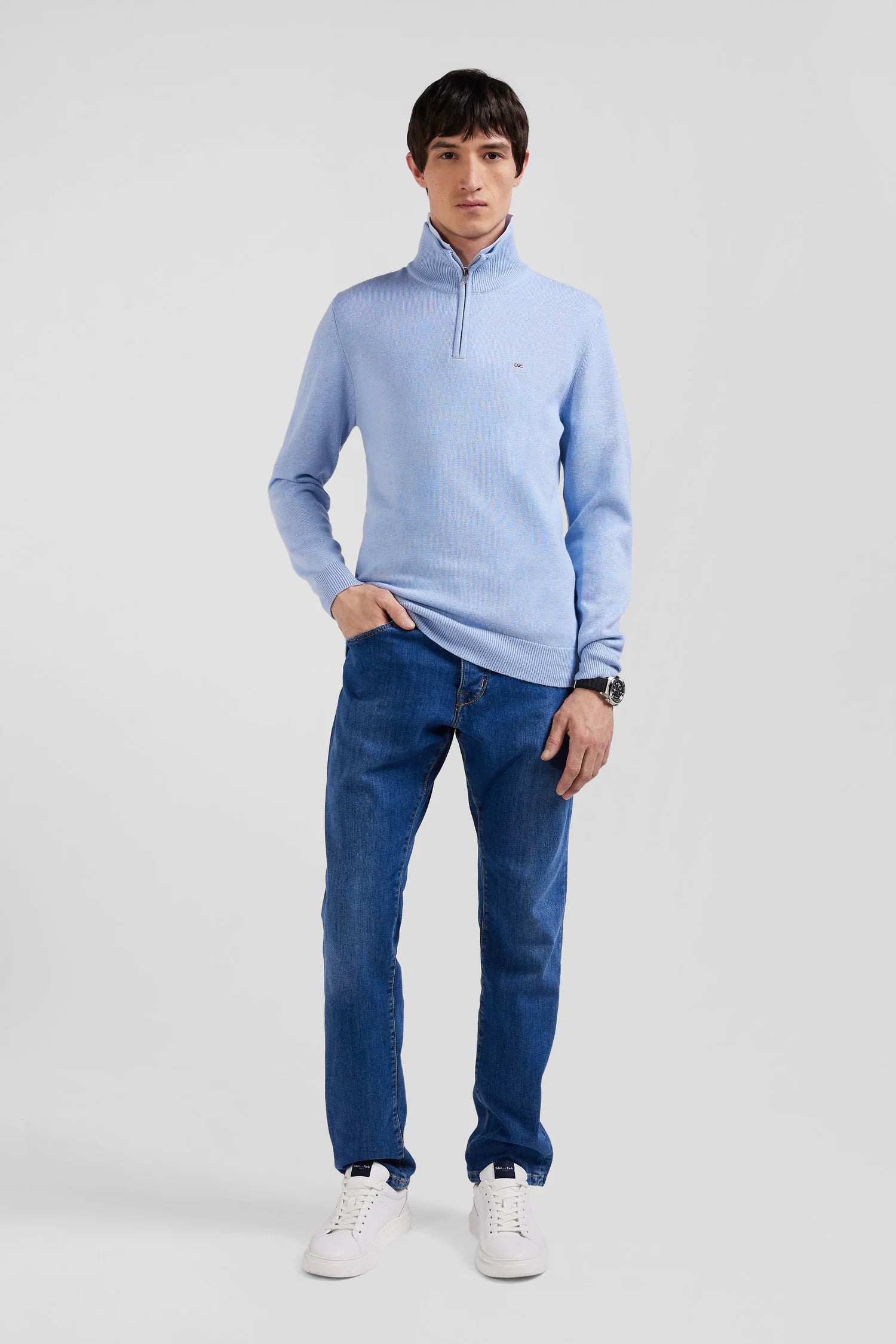 Pull camionneur Eden Park bleu pour homme | Georgespaul