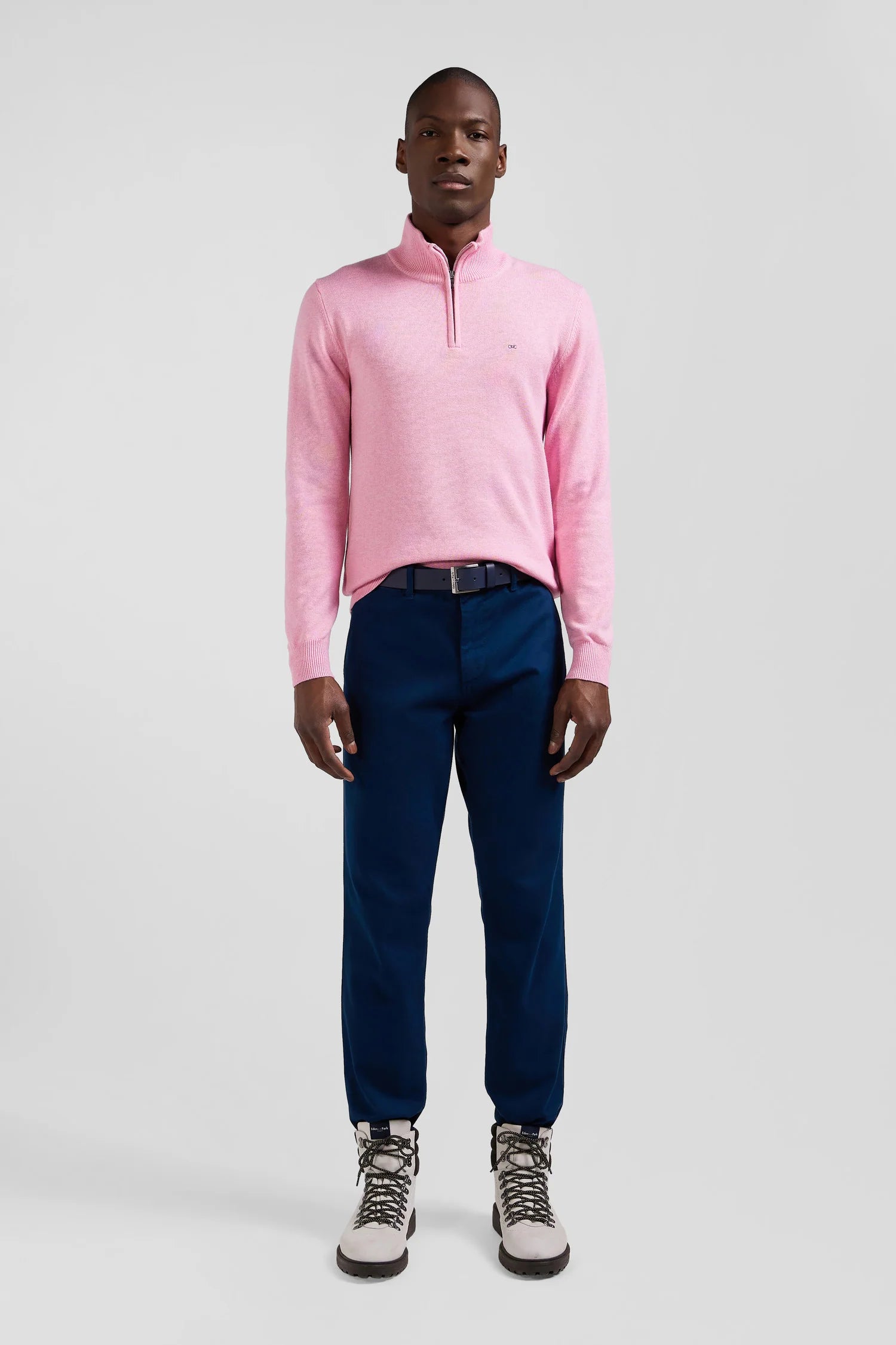 Pull camionneur Eden Park rose pour homme | Georgespaul