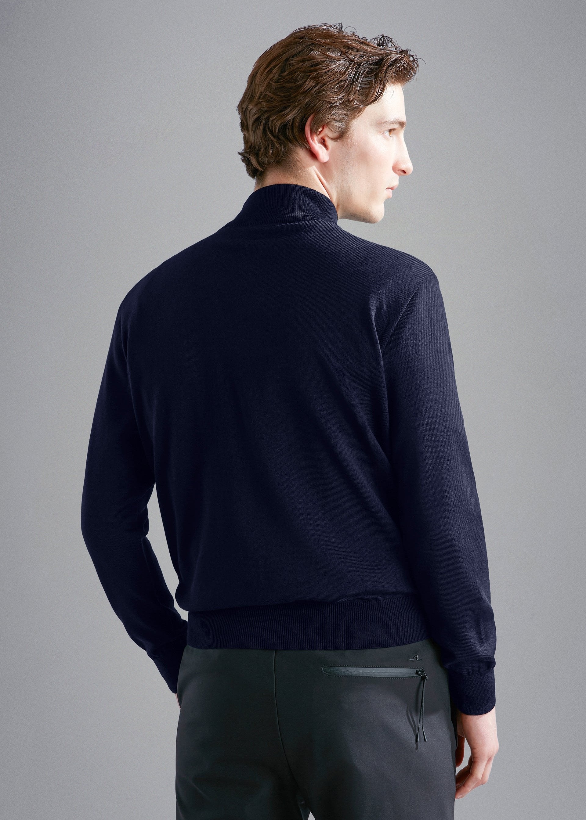 Pull camionneur Paul & Shark marine en laine pour homme | Georgespaul