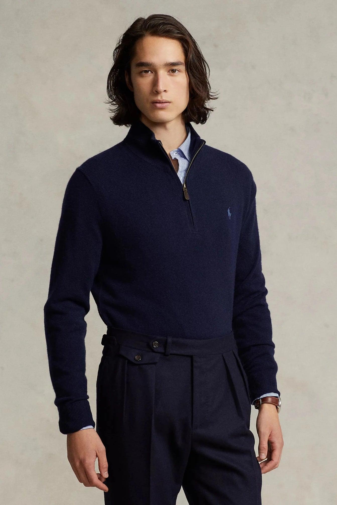 Pull camionneur Ralph Lauren pour homme marine | Georgespaul