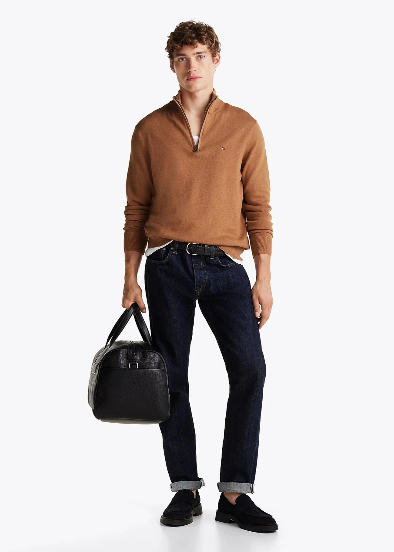 Pull camionneur Tommy Hilfiger marron pour homme | Georgespaul