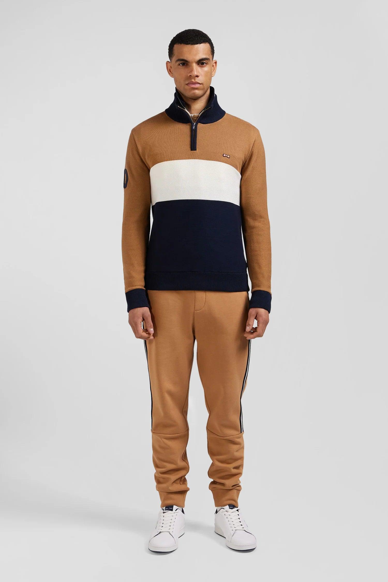 Pull demi-zip Eden Park marron - Georgespaul