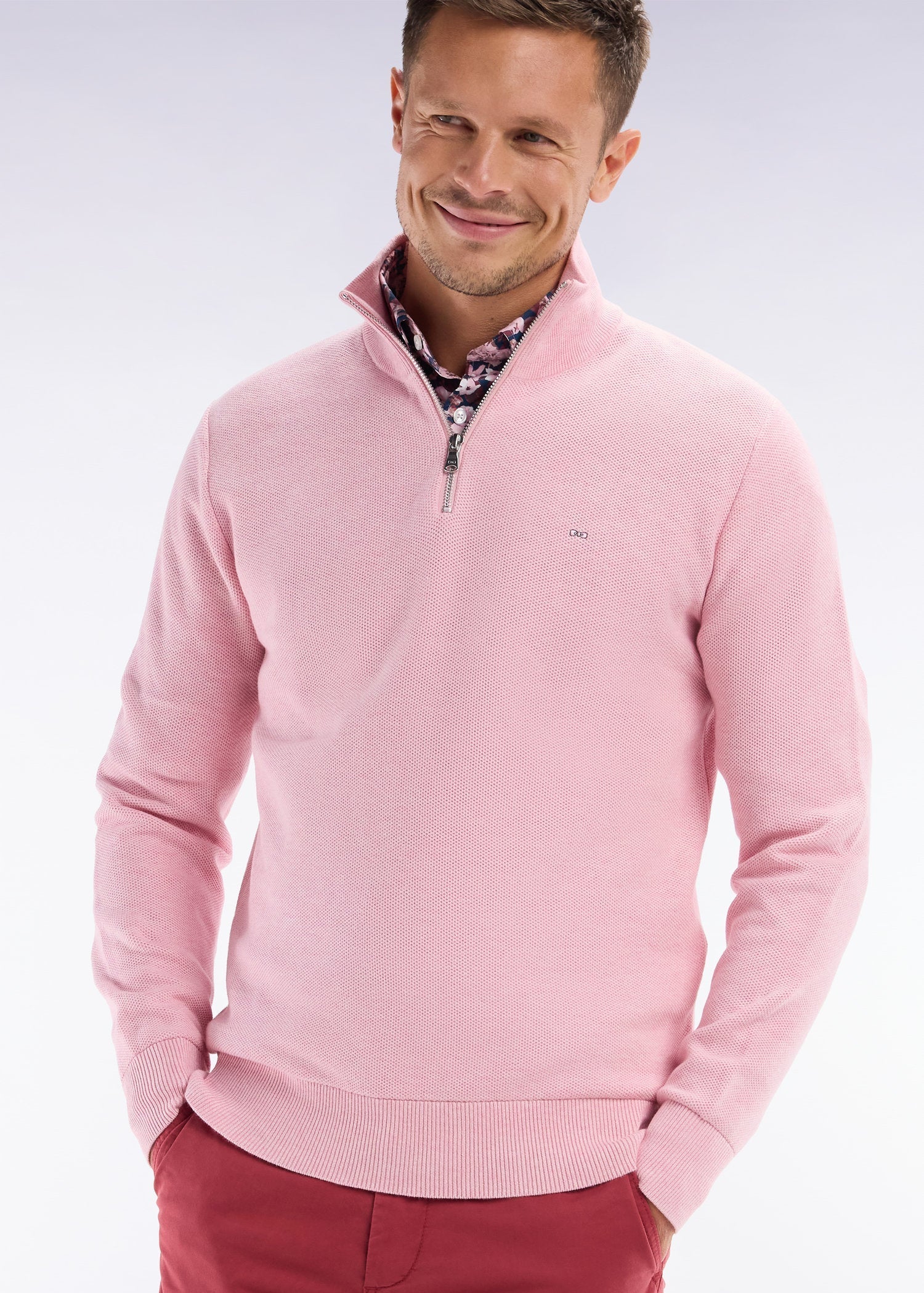 Pull camionneur Eden Park rose pour homme | Georgespaul 