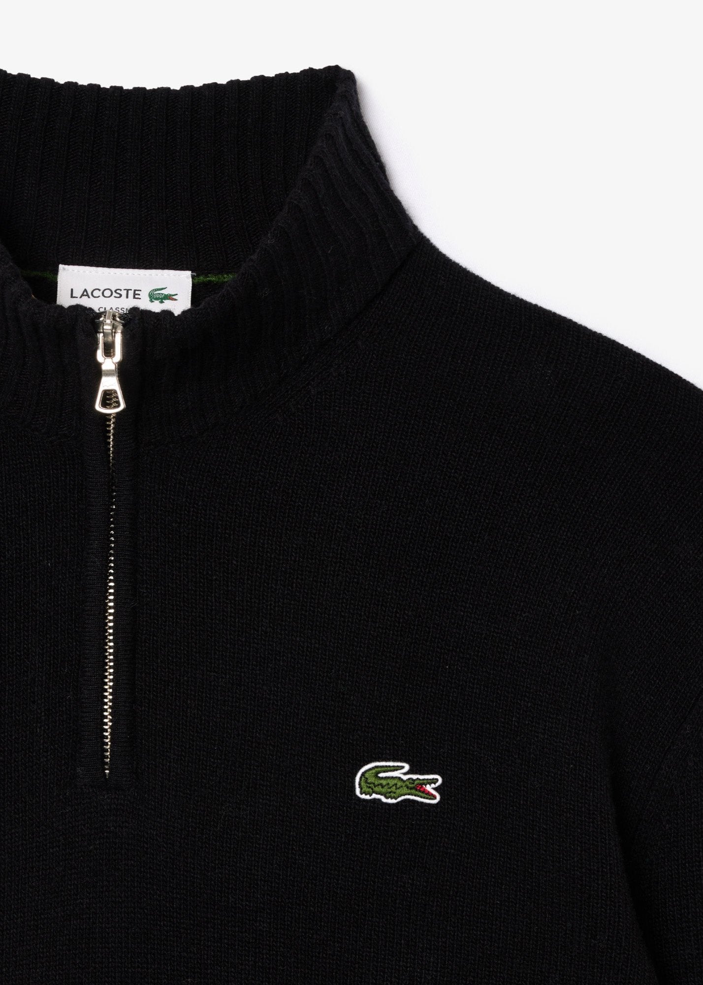 Pull camionneur Lacoste noir homme | Georgespaul    