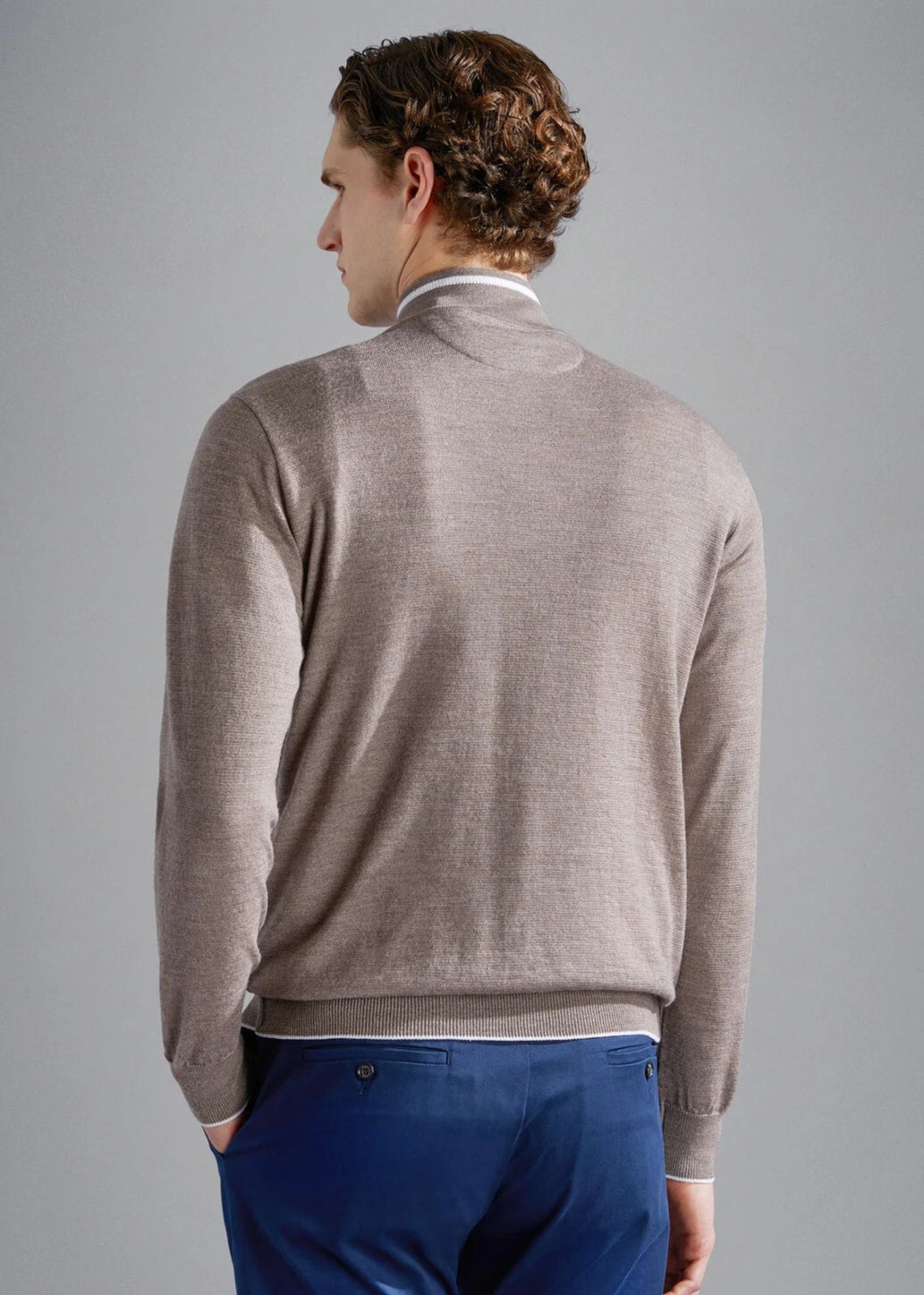 Pull camionneur Paul & Shark beige en laine pour homme | Georgespaul