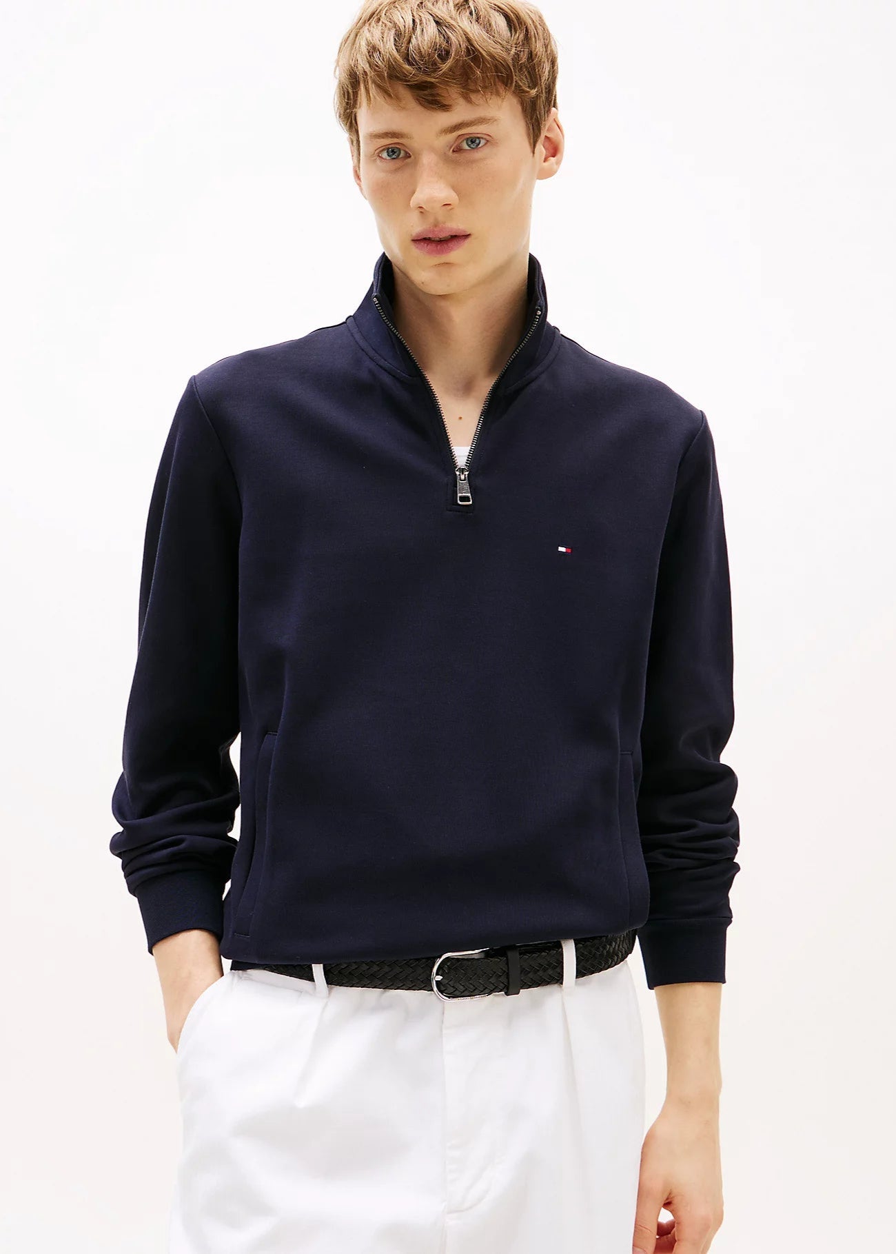 Pull camionneur Tommy Hilfiger marine pour homme | Georgespaul