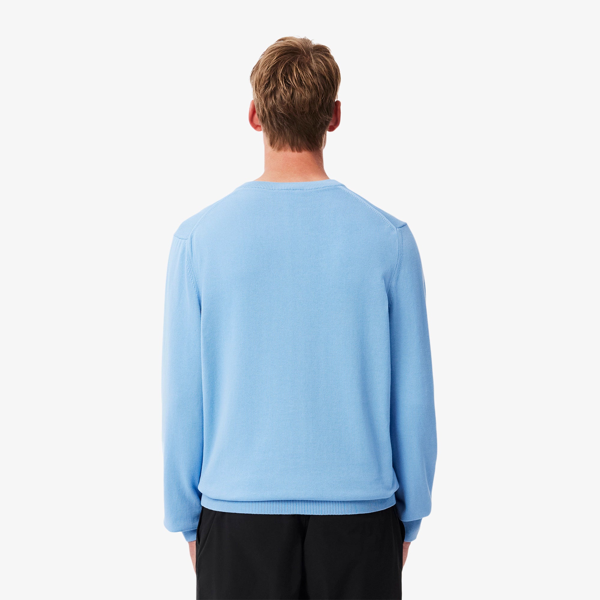 Pull col V Lacoste bleu pour homme | Georgespaul   