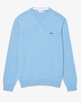 Pull col V Lacoste bleu pour homme | Georgespaul   