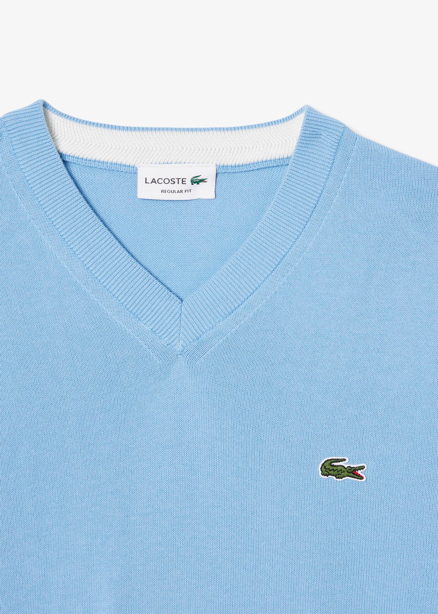 Pull col V Lacoste bleu pour homme | Georgespaul   